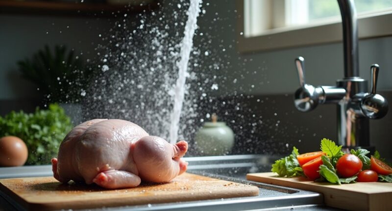 washing chicken increases risks